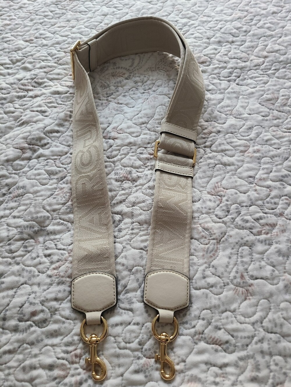 Marc Jacobs Neutral Beige Designer Bag Strap with Gold Hardware